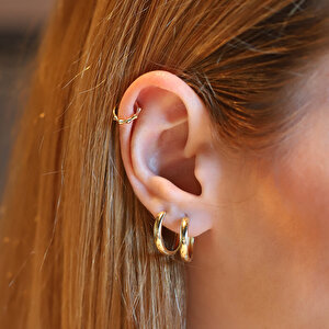 14 Ayar Sarı Altın Kemik Helix Piercing
