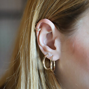 14 Ayar Sarı Altın Çiçek Helix Piercing