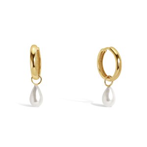 14 Ayar Sarı Altın İnci Küpe