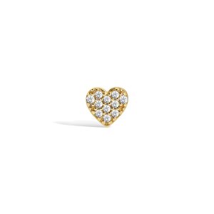 14 Ayar Sarı Altın Kalp Tragus Piercing