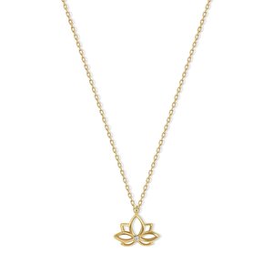 14 Ayar Sarı Altın Lotus Kolye