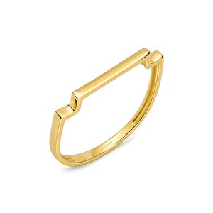 14 Ayar Sarı Altın Minimal Yüzük