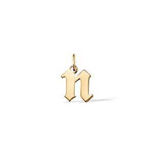 14 Ayar Sarı Altın N Harf Charm