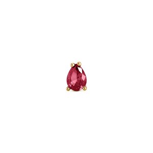 14 Ayar Sarı Altın Pembe Damla Taşlı Tragus Piercing