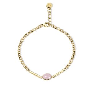 14 Ayar Sarı Altın Pembe Opal Taşlı Bileklik