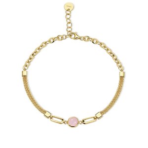 14 Ayar Sarı Altın Pembe Opal Taşlı Bileklik