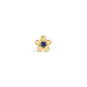 14 Ayar Sarı Altın Mavi Taşlı Tragus Piercing