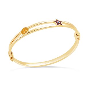 14 Ayar Sarı Altın Smile Figürlü Çocuk Bilezik