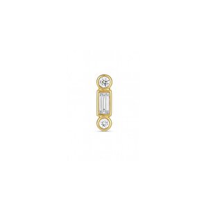 14 Ayar Sarı Altın Taşlı Tragus Piercing