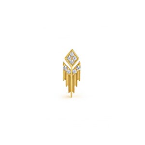 14 Ayar Sarı Altın Taşlı Tragus Piercing