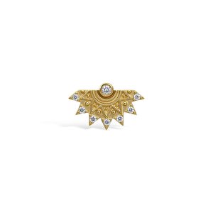 14 Ayar Sarı Altın Taşlı Tragus Piercing