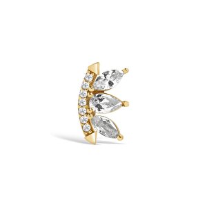 14 Ayar Sarı Altın Taşlı Tragus Piercing