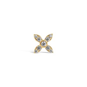 14 Ayar Sarı Altın Taşlı Tragus Piercing