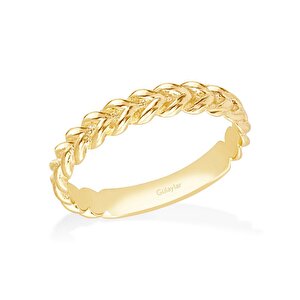 14 Ayar Sarı Altın Minimal Yüzük
