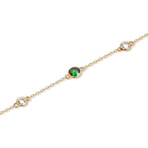 14 Ayar Sarı Altın Yeşil Taşlı Halhal