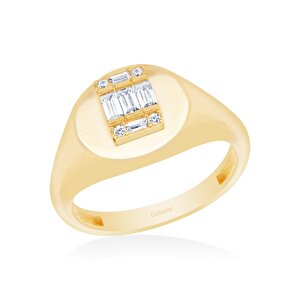 14 Ayar Sarı Altın Baget Yüzük