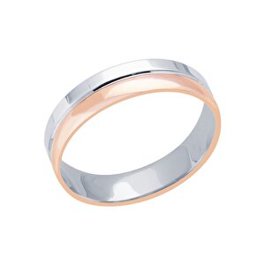 14 Ayar Rose-Beyaz Altın Modern Alyans