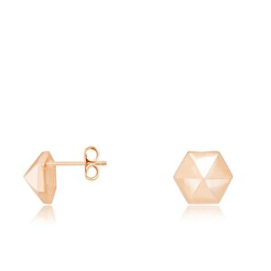 14 Ayar Rose Altın Trend Prizma Küpe