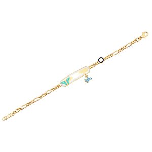 14 Ayar Sarı Altın Künye Bileklik