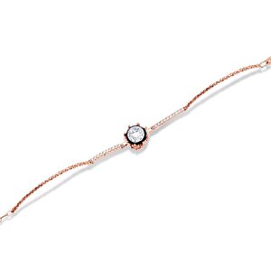 8 Ayar Rose Altın Elmas Görünümlü Bileklik