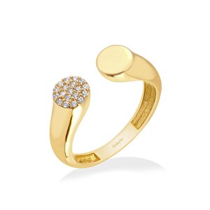 14 Ayar Sarı Altın Ayarlanabilir Minimalist Yüzük