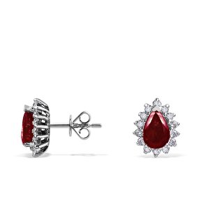 1,46 Karat Yakut Pırlanta Küpe