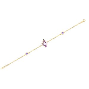 14 Ayar Sarı Altın Unicorn Bileklik