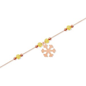 14 Ayar Rose Altın Sarı Taşlı Bileklik
