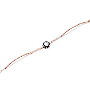 8 Ayar Rose Altın Elmas Görünümlü Bileklik