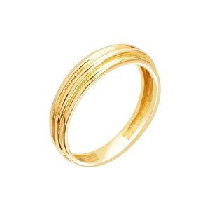 14 Ayar Sarı Altın Trend Minimal Yüzük