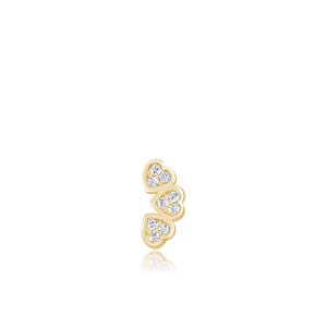 14 Ayar Sarı Altın Kalp Tragus Piercing