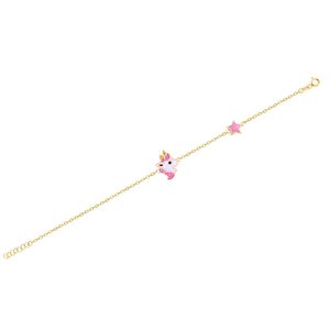 14 Ayar Sarı Altın Unicorn Bileklik