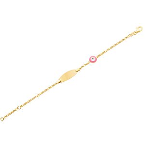 14 Ayar Sarı Altın Künye Bileklik