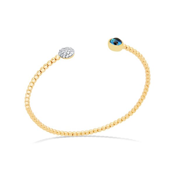 14 Ayar Sarı Altın Göz Figürlü Bilezik