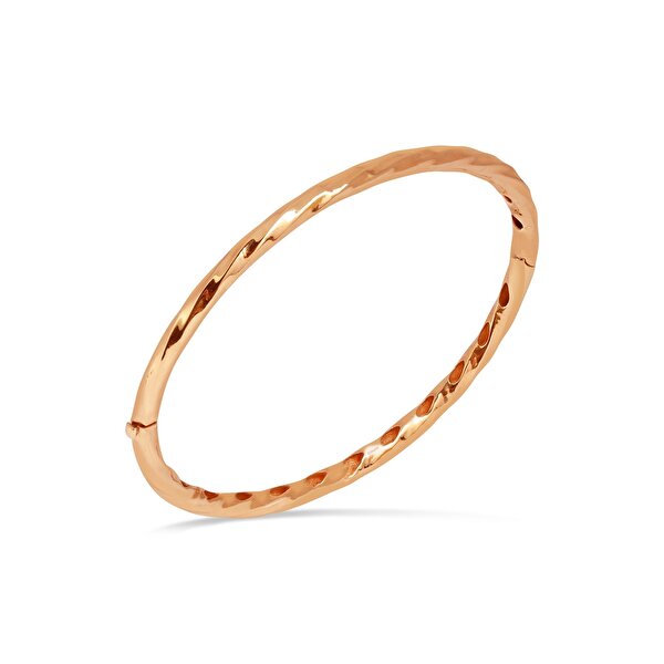 14 Ayar Rose Altın Taşsız Kelepçe Bilezik