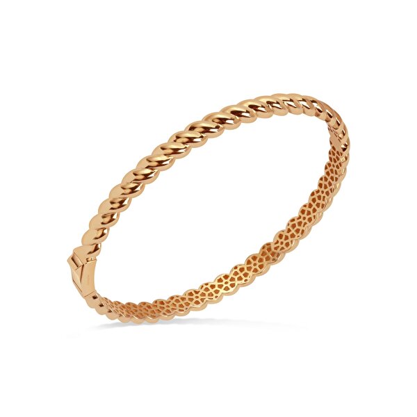 14 Ayar Rose Altın Burgu Kelepçe Bilezik