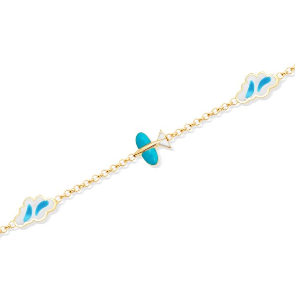 14 Ayar Sarı Altın Çocuk Bileklik