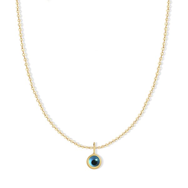 14 Ayar Sarı Altın Göz Figürlü Kolye