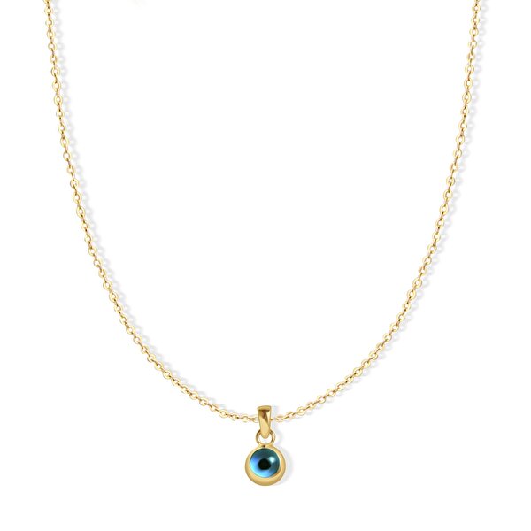 14 Ayar Sarı Altın Göz Figürlü Kolye