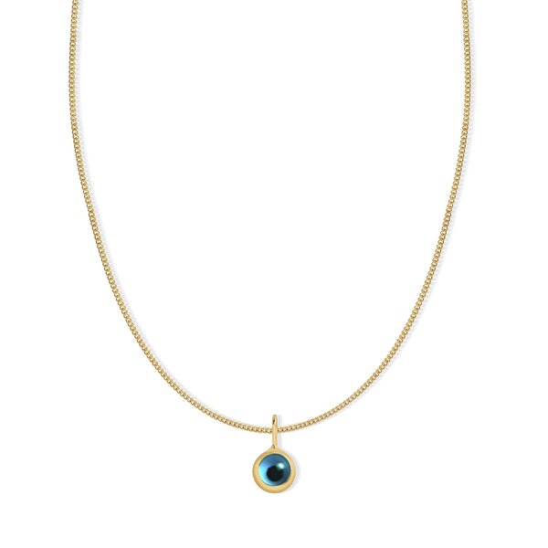 14 Ayar Sarı Altın Göz Figürlü Kolye