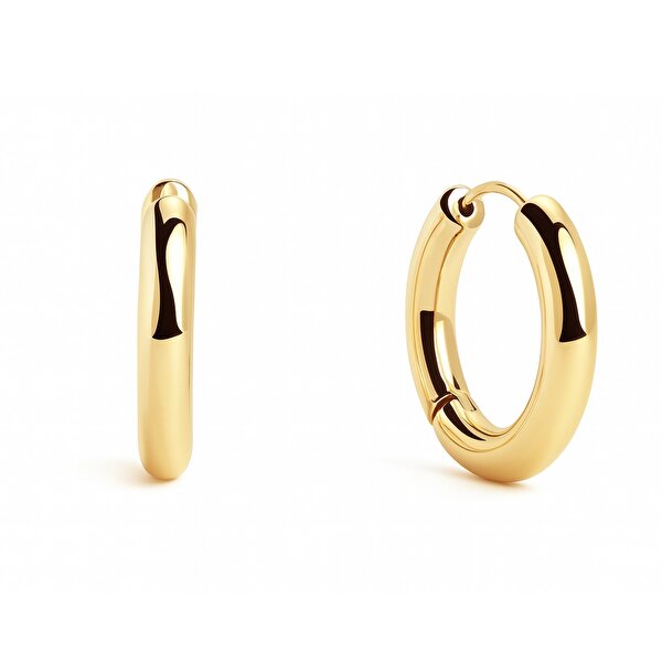 14 Ayar Sarı Altın Halka Küpe