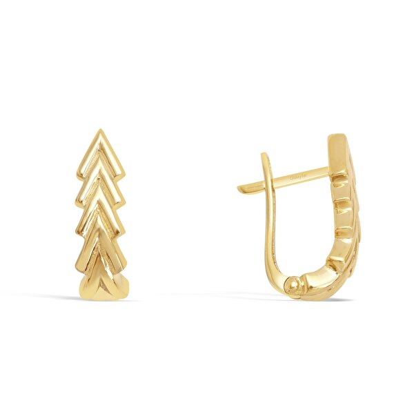 14 Ayar Sarı Altın J Küpe