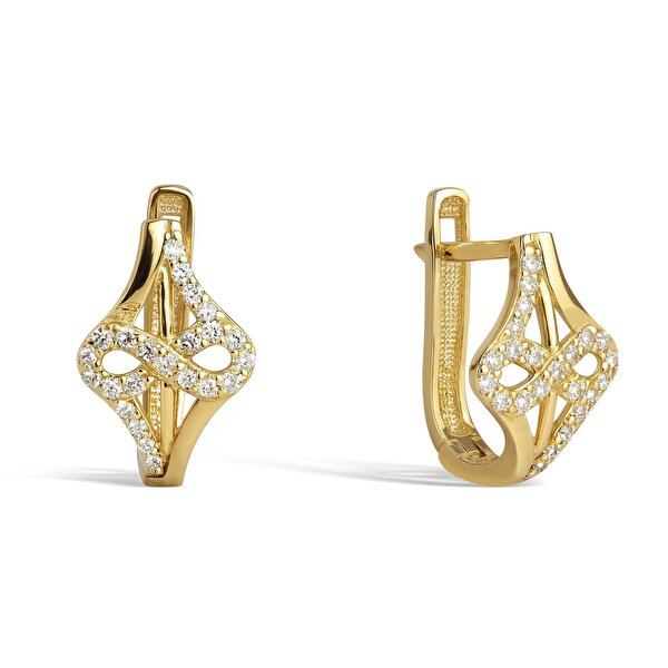 14 Ayar Sarı Altın J Küpe