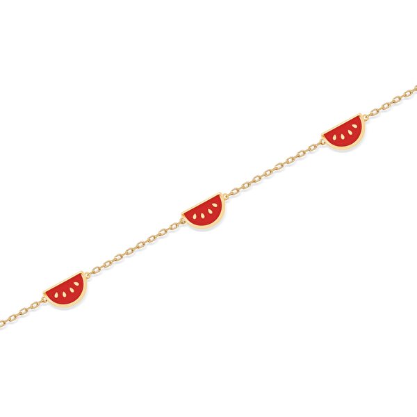 14 Ayar Sarı Altın Karpuz Figürlü Halhal