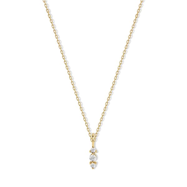 14 Ayar Sarı Altın Minimal Taşlı Kolye