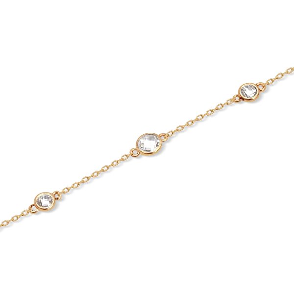 14 Ayar Sarı Altın Renkli Taşlı Halhal