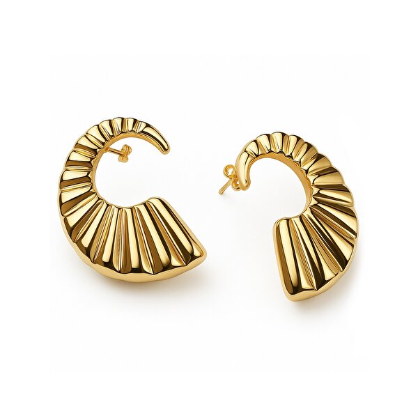 14 Ayar Sarı Altın Salyangoz Küpe