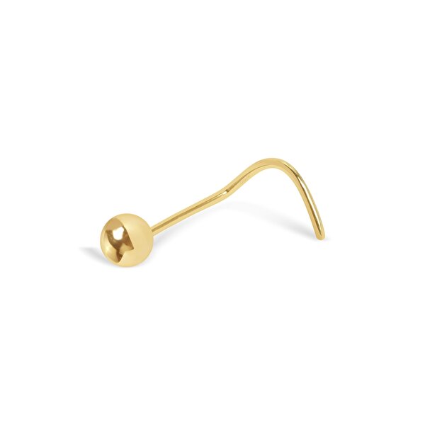 14 Ayar Sarı Altın Top Burun Piercing Hızması
