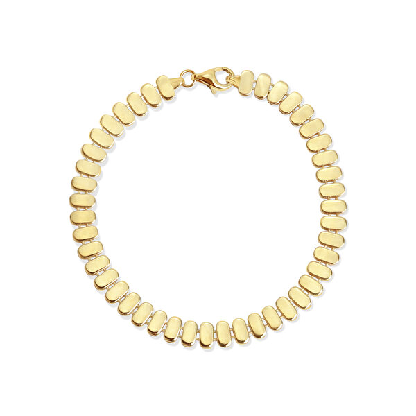 14 Ayar Sarı Altın Taşsız Zincir Bileklik