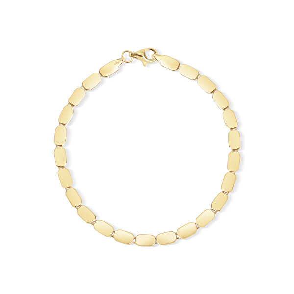 14 Ayar Sarı Altın Taşsız Bileklik